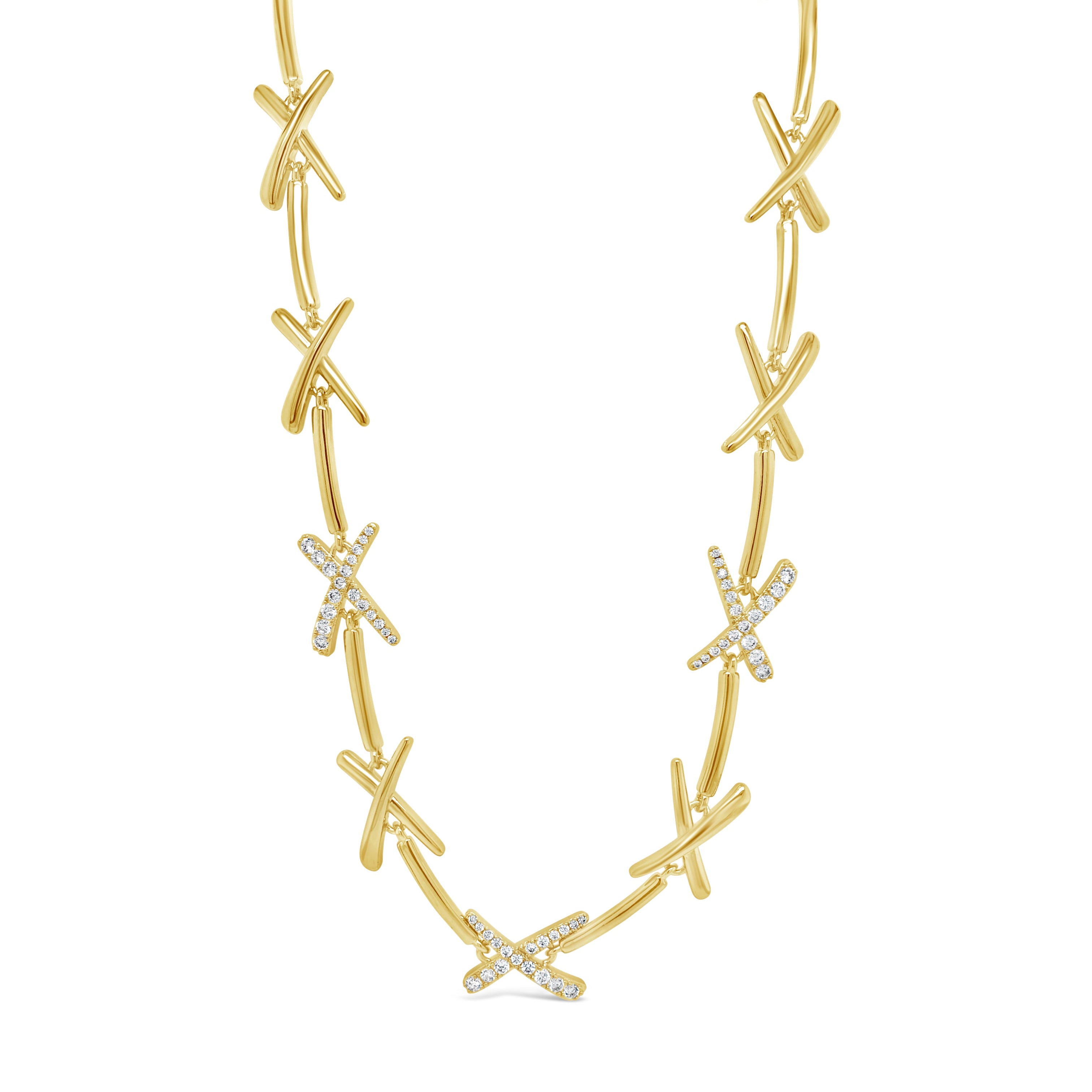 Absolute Jewellery X Statement Necklace Gold Finish Eva Victoria Ireland